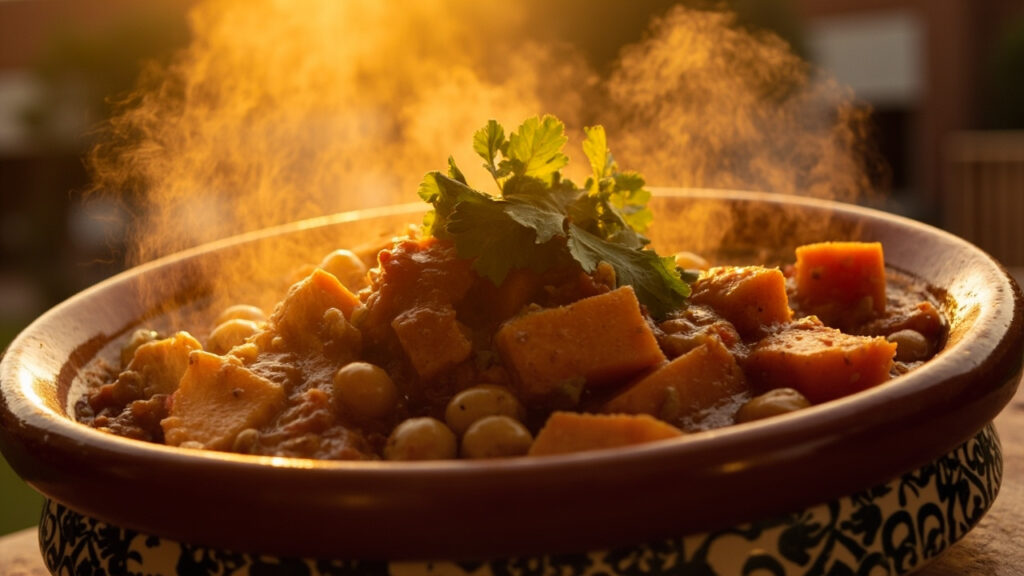 Moroccan Chickpea & Sweet Potato Tagine | Flavorful & Comforting Recipe
