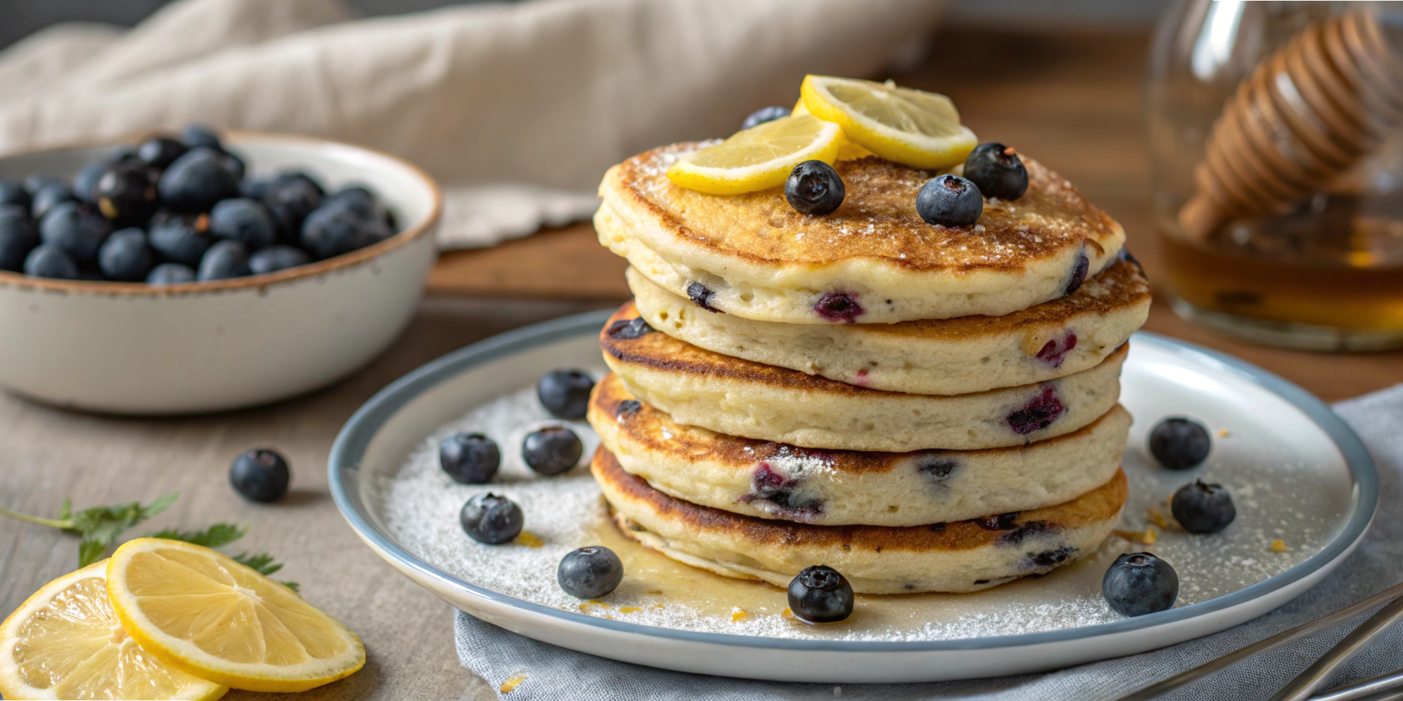 Blueberry Lemon Ricotta Pancakes