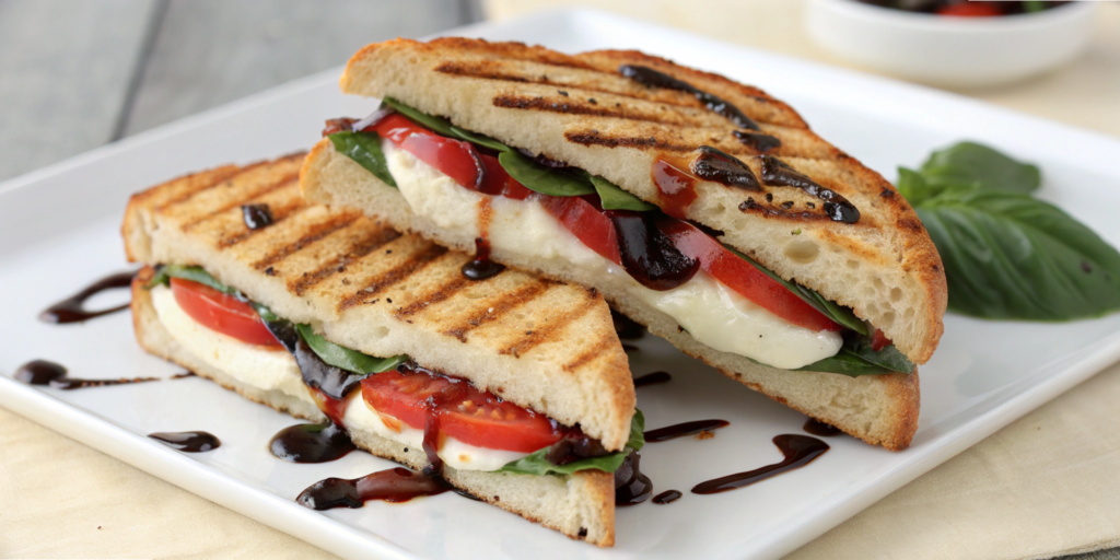 Caprese Panini with Balsamic Glaze