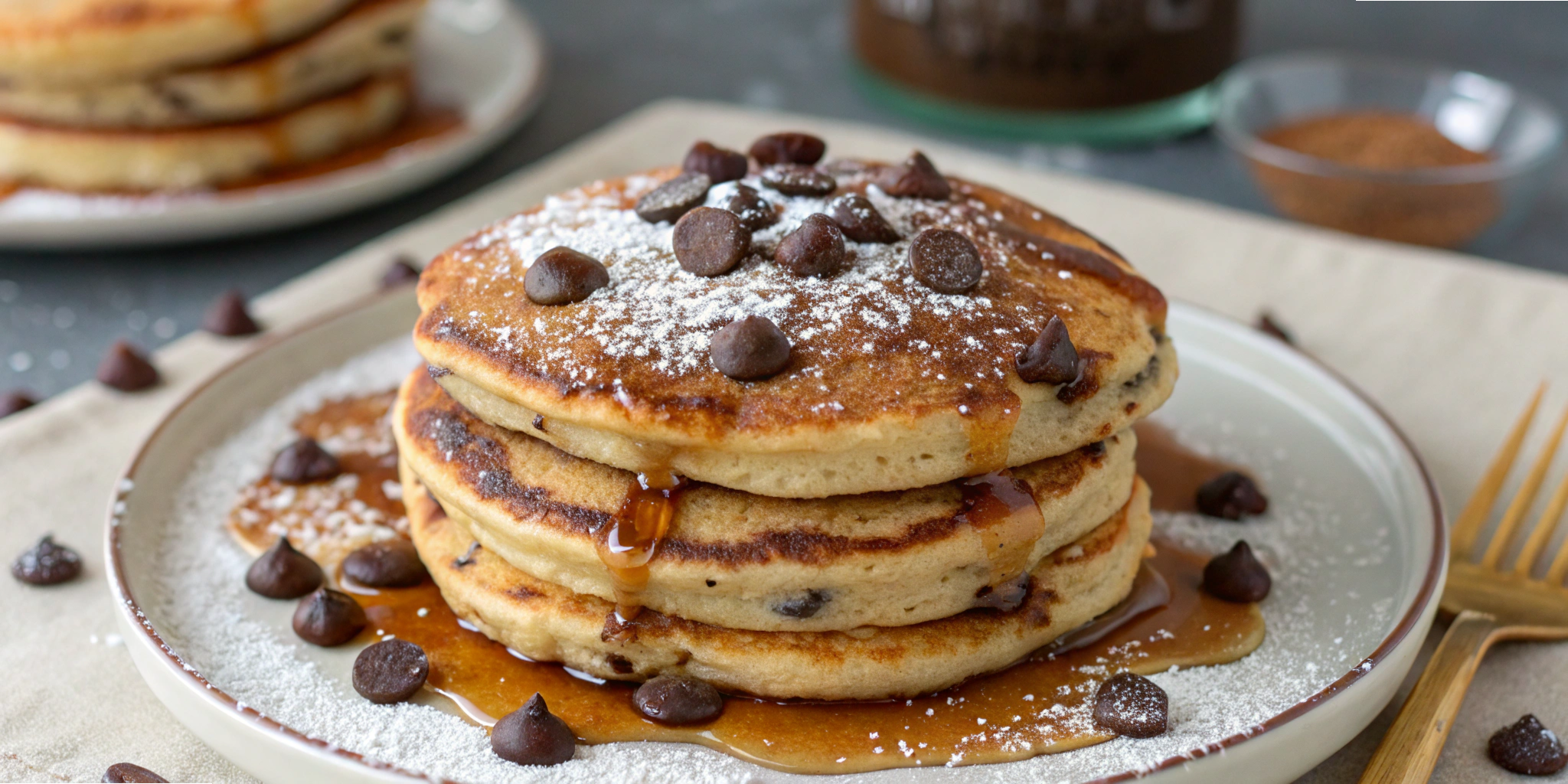 Chocolate Chip Protein Pancakes