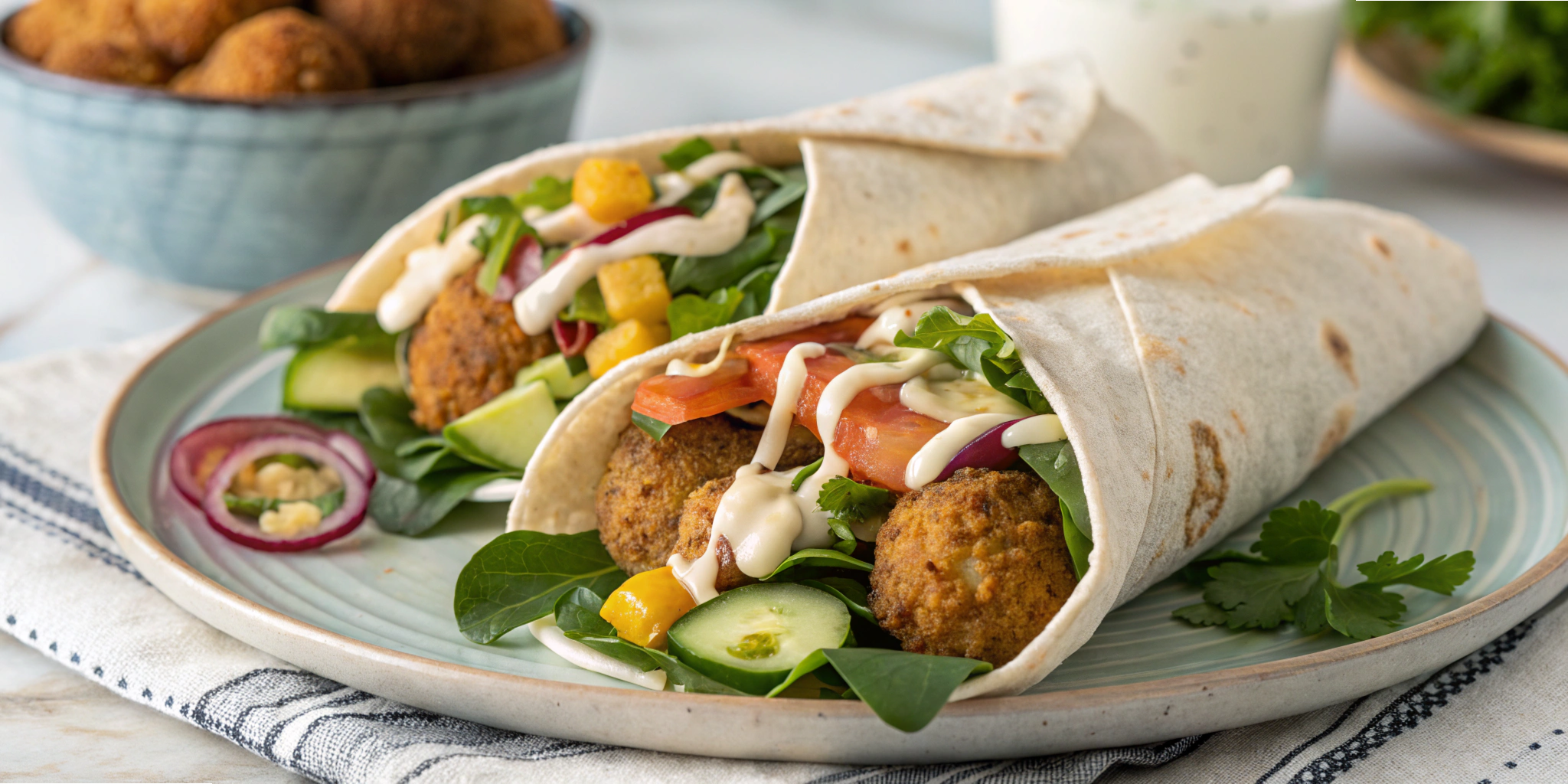 Falafel Wrap with Tahini Sauce