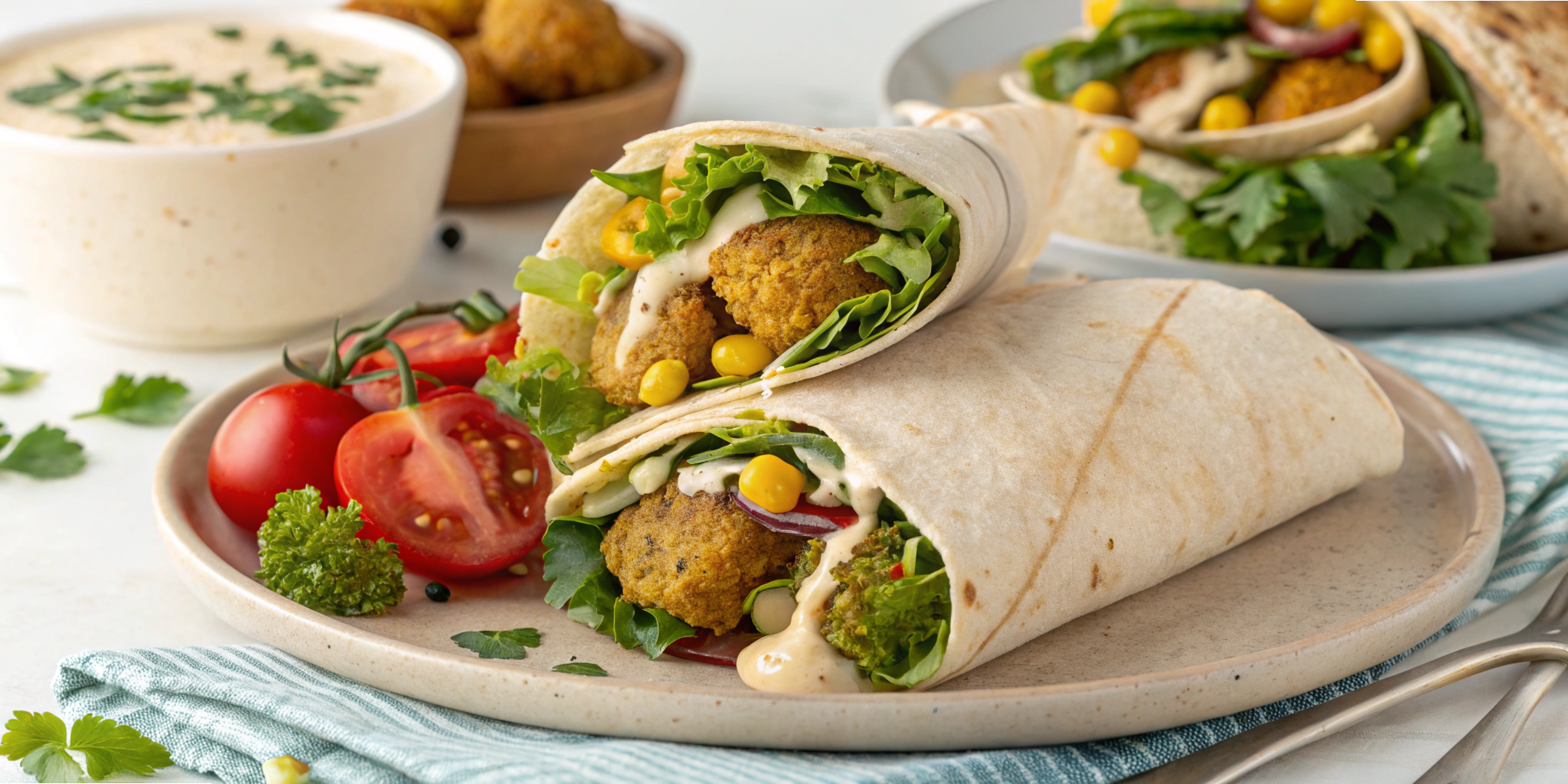 Falafel Wrap with Tahini Sauce