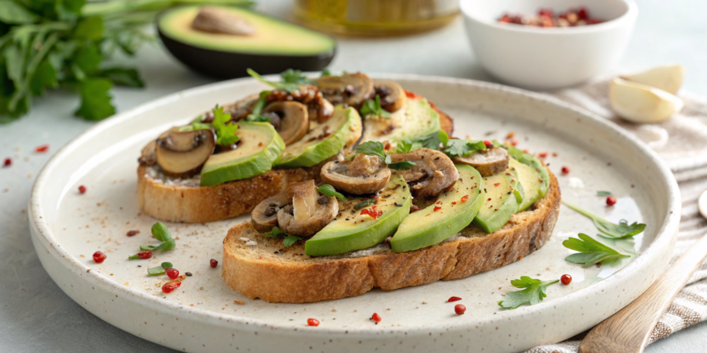 Garlic Mushroom Avocado Toast