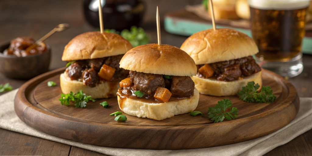 Irish Cheddar & Guinness Beef Stew Sliders