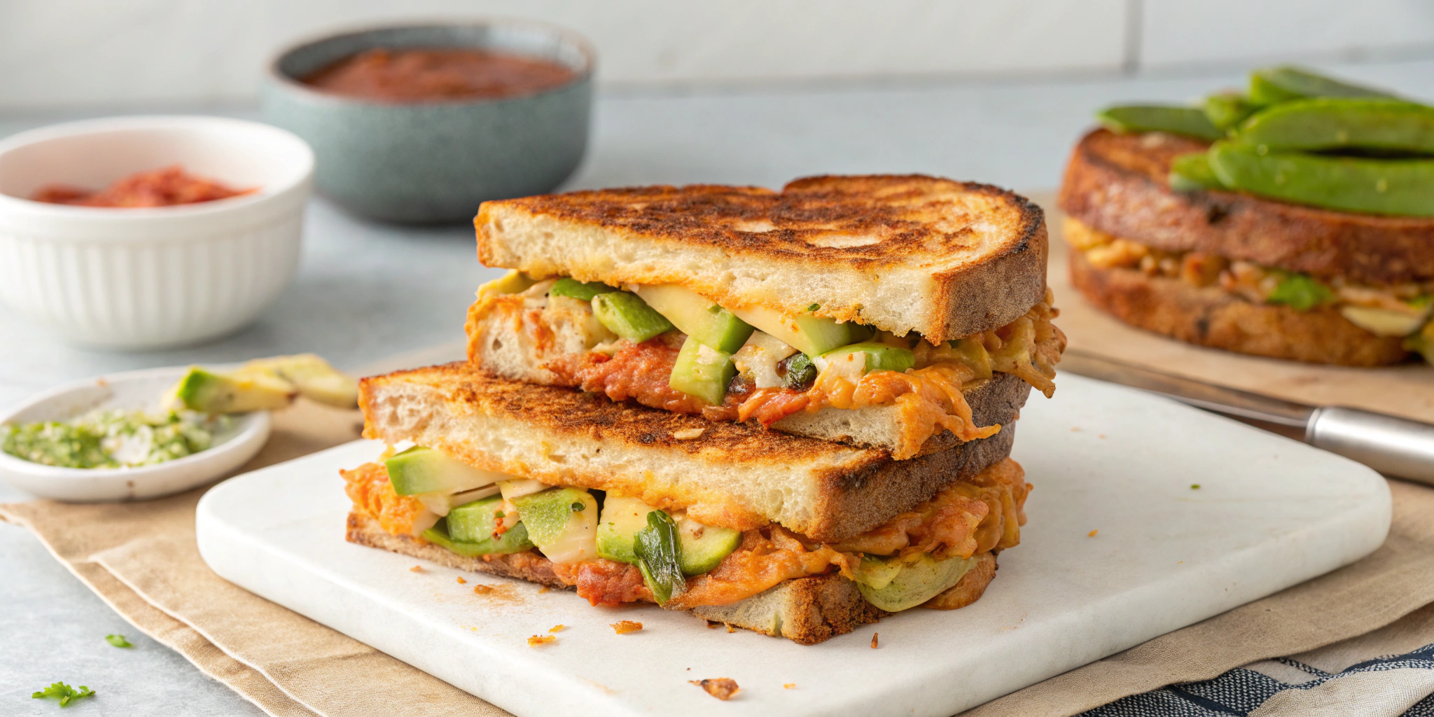 Korean Kimchi & Avocado Grilled Cheese