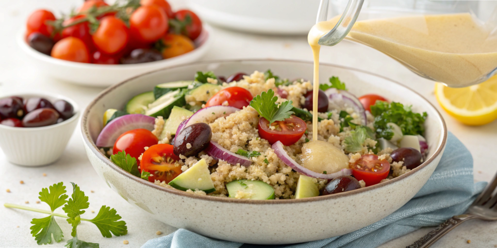 Mediterranean Quinoa Salad with Lemon Tahini