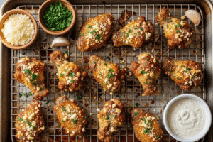 How to Make Garlic Parmesan Wings in the Oven