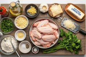 Ingredients for Garlic Parmesan Wings